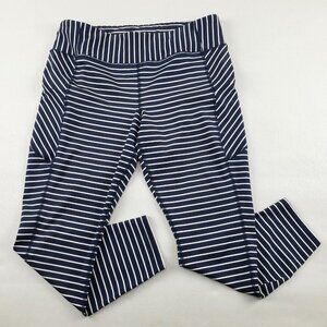 Athleta Contender 7/8 High Rise Legging Womens XL Blue Stripe 25" Stretch Tight